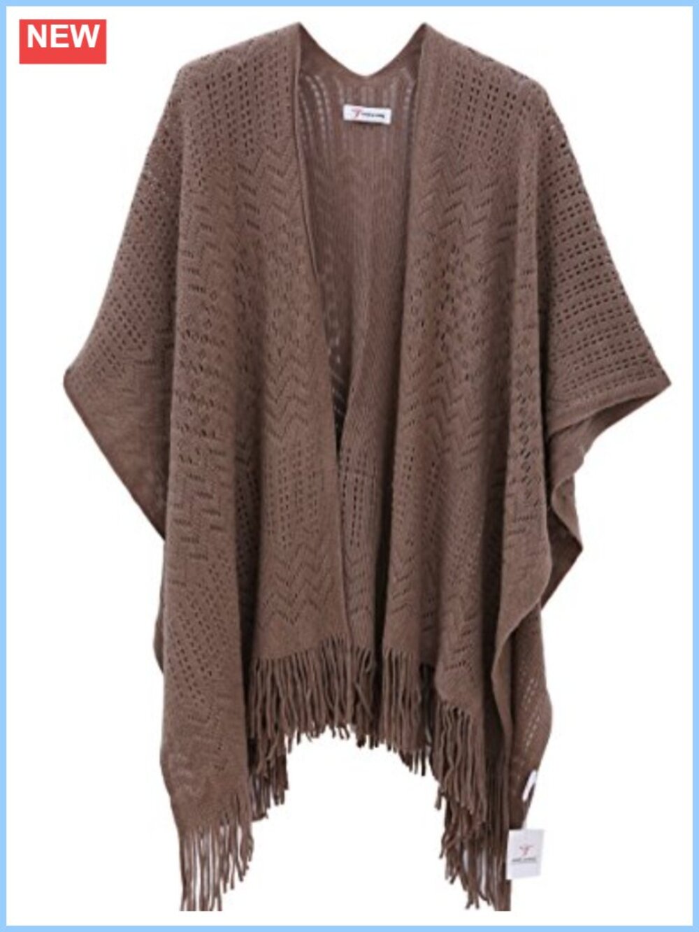 Women's Knit Shawl Wrap Fringe Poncho Cardigan Cape Acrylic